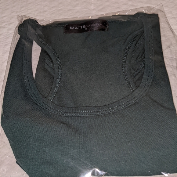 Matte Collection - Hunter Green or Beige RacerBack Bodysuit - Picture 2 of 4